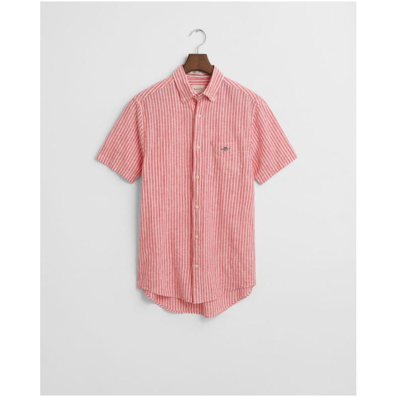 GANT Regular Fit Baumwoll Leinen Kurzarmhemd mit Streifen